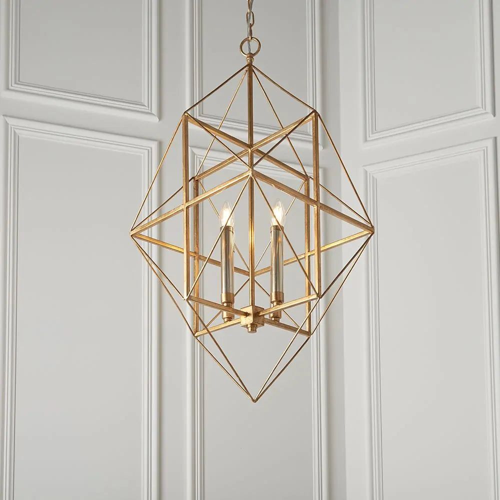 Andorra 4Lt Antique Gold Centre Ceiling Light 