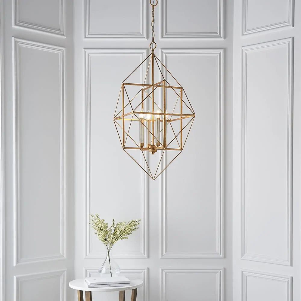 Andorra 4Lt Antique Gold Centre Ceiling Light 