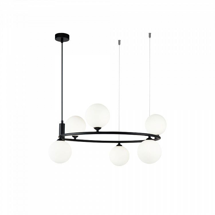 MAYTONI | Ring 6lt Pendant Lamp | Black - Cusack Lighting