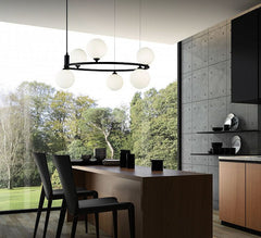 MAYTONI | Ring 6lt Pendant Lamp | Black - Cusack Lighting