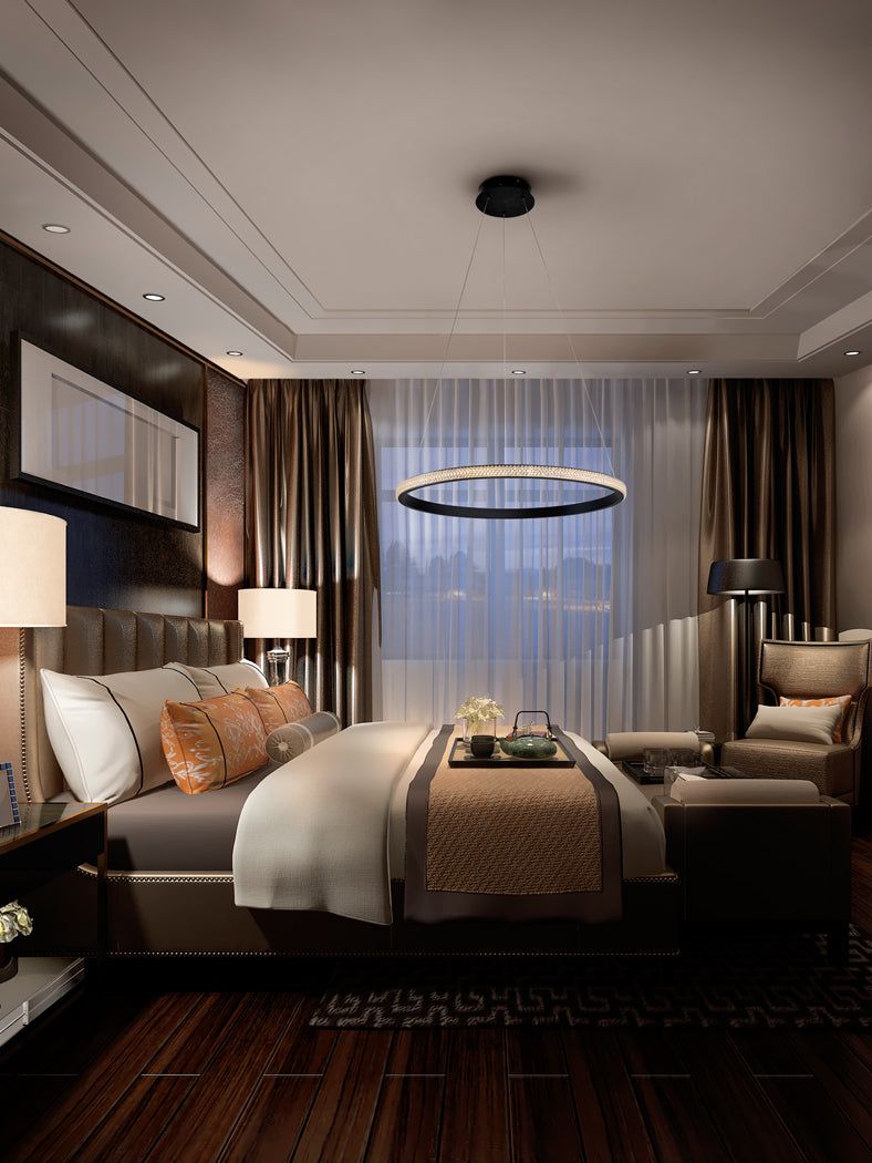Ring Black Ring-Finish LED Ceiling Light