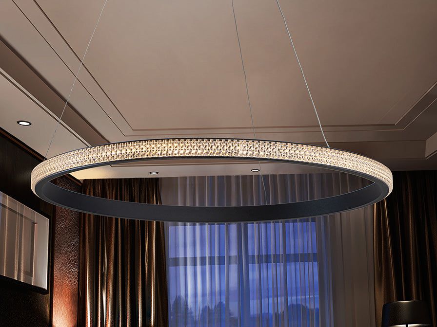 Ring Black Ring-Finish LED Ceiling Light