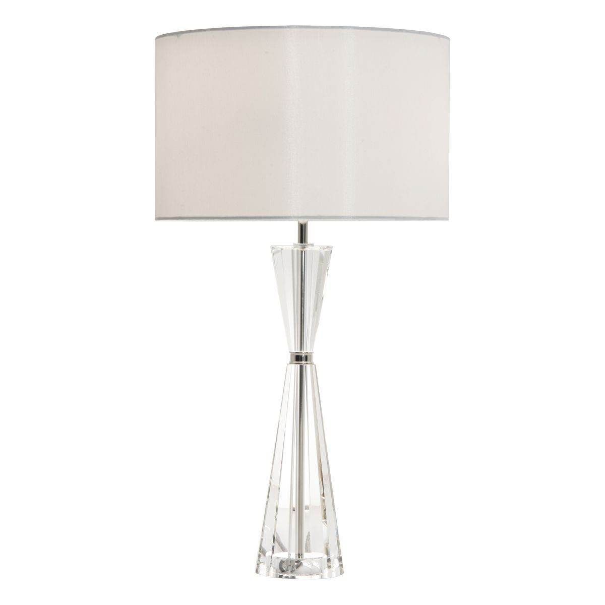 Dar Risha 2lt Table Lamp Crystal & Polished Nickel C/W Shade - Cusack Lighting