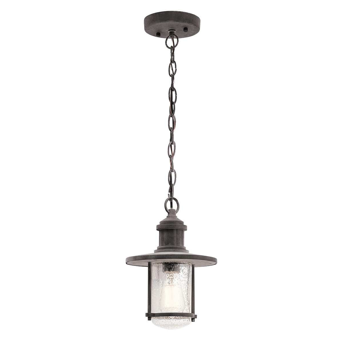 Riverwood Chain Lantern – Weathered Zinc Finish