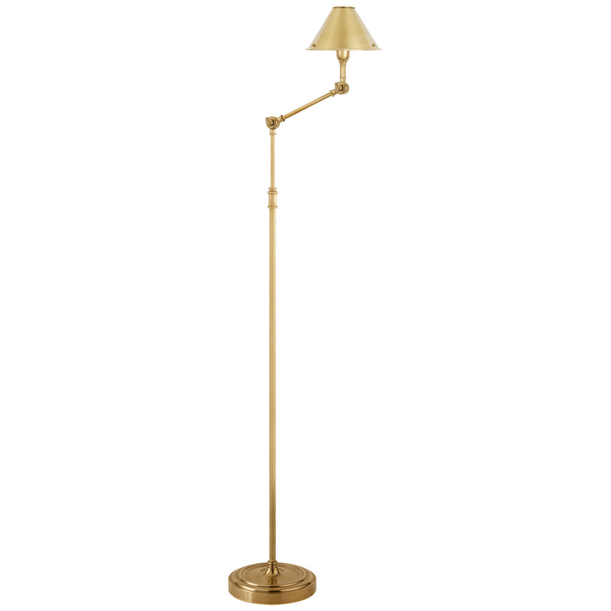 Anette Floor Lamp - Natural Brass/ Polished Nickel
