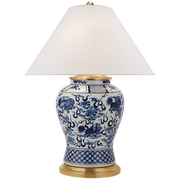 Foo Dog Table Lamp - Porcelain & Brass