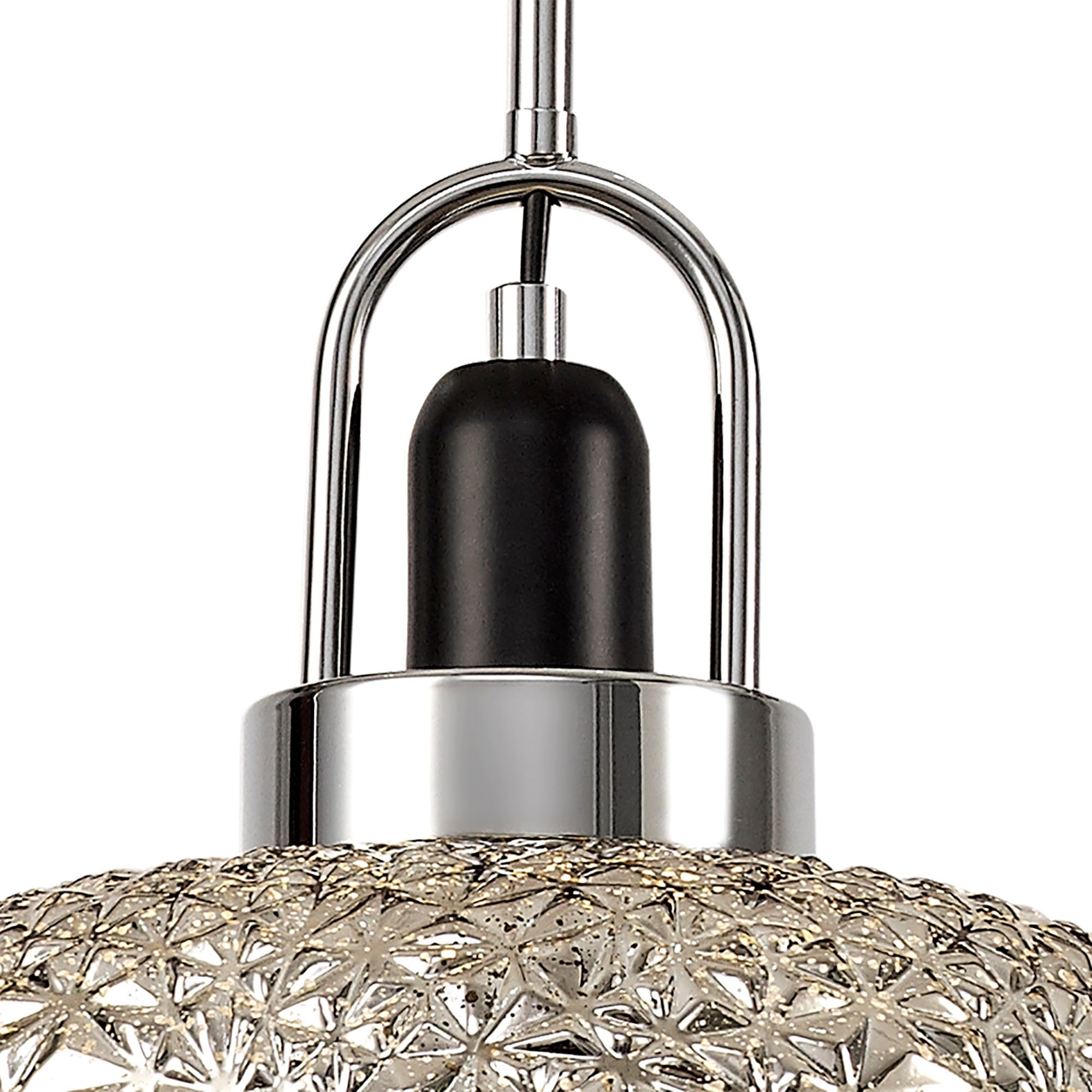 Robo Pendant, 1 x E27, Black Smoke Plated & Clear & Polished Chrome