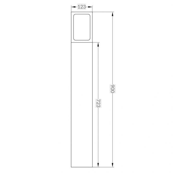 Rockwell IP44 900mm Anthracite Bollard