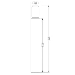 Rockwell IP44 900mm Anthracite Bollard