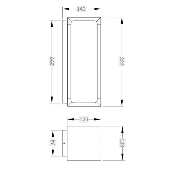 Rockwell IP44 Long Wall Light Anthracite