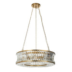 Roco 6 Light Warm Brass and Crystal Pendant