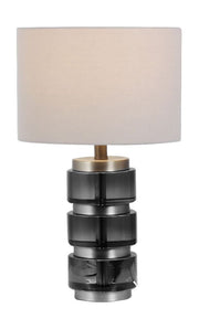Rolex Smoked Crystal Table Lamp with shade - Satin Chrome Finish  IP20 - Cusack Lighting