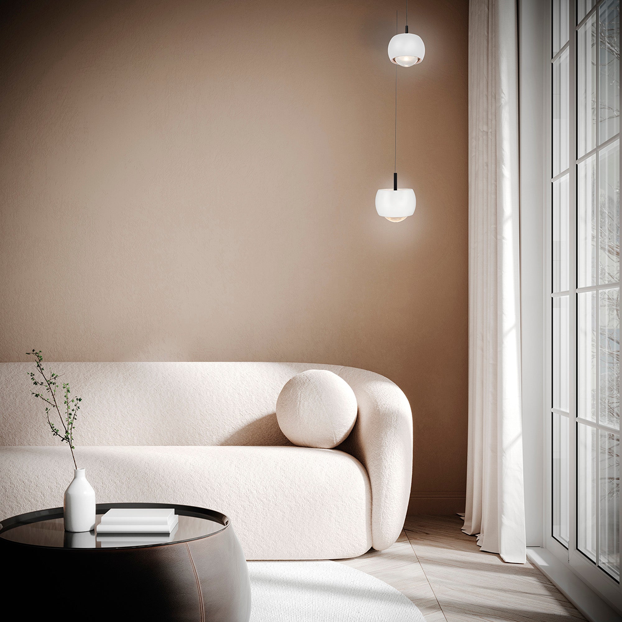 Roller 1Lt Rise & Fall Pendant - Various Colours & Styles
