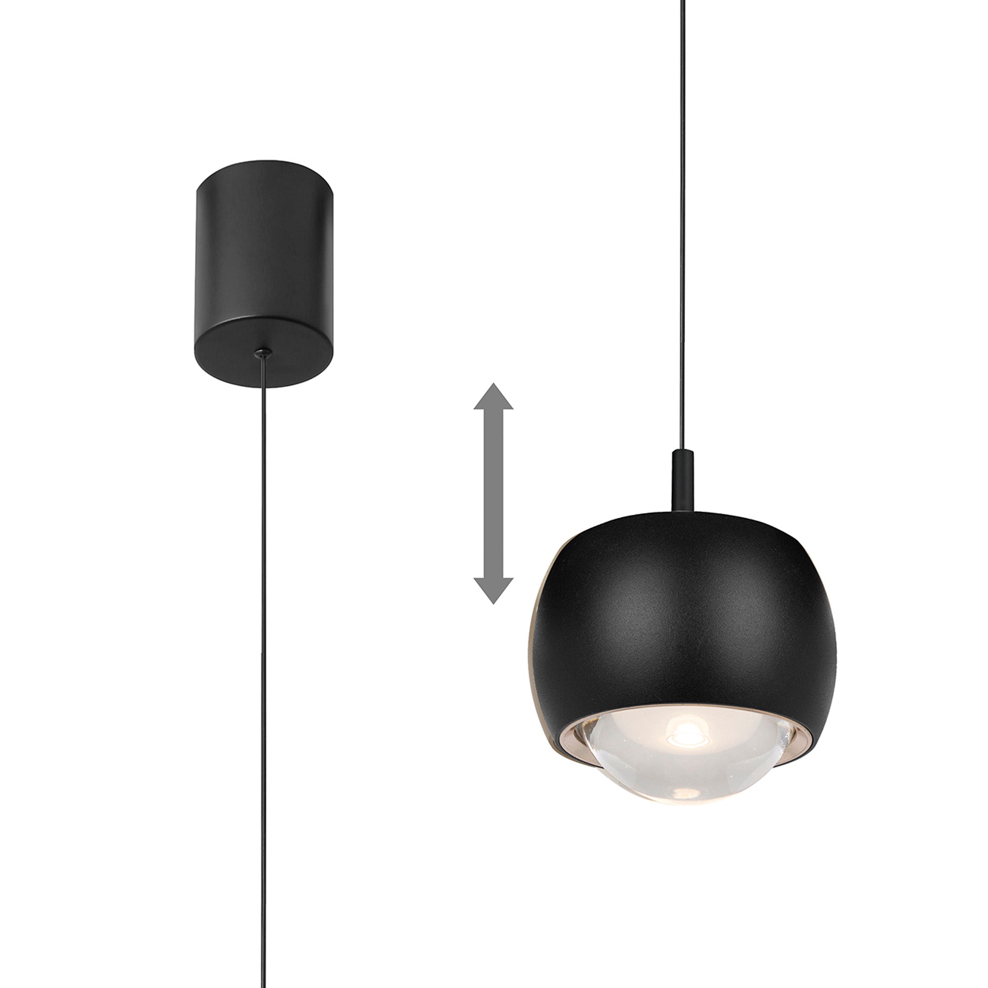 Roller 1Lt Rise & Fall Pendant - Various Colours & Styles