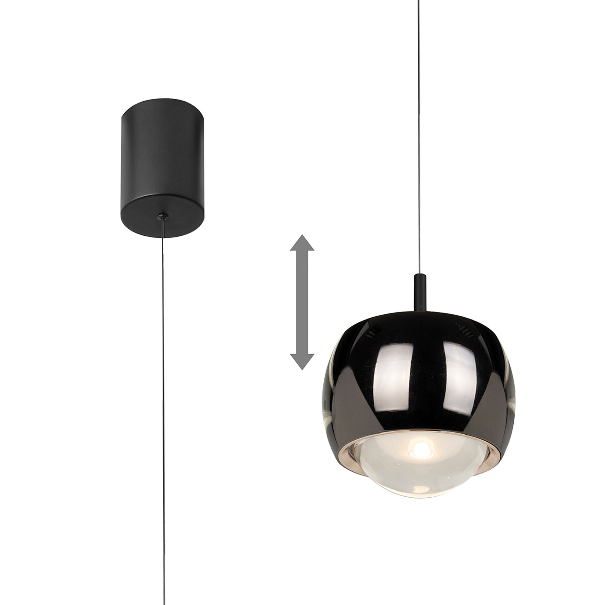 Roller 1Lt Rise & Fall Pendant - Various Colours & Styles