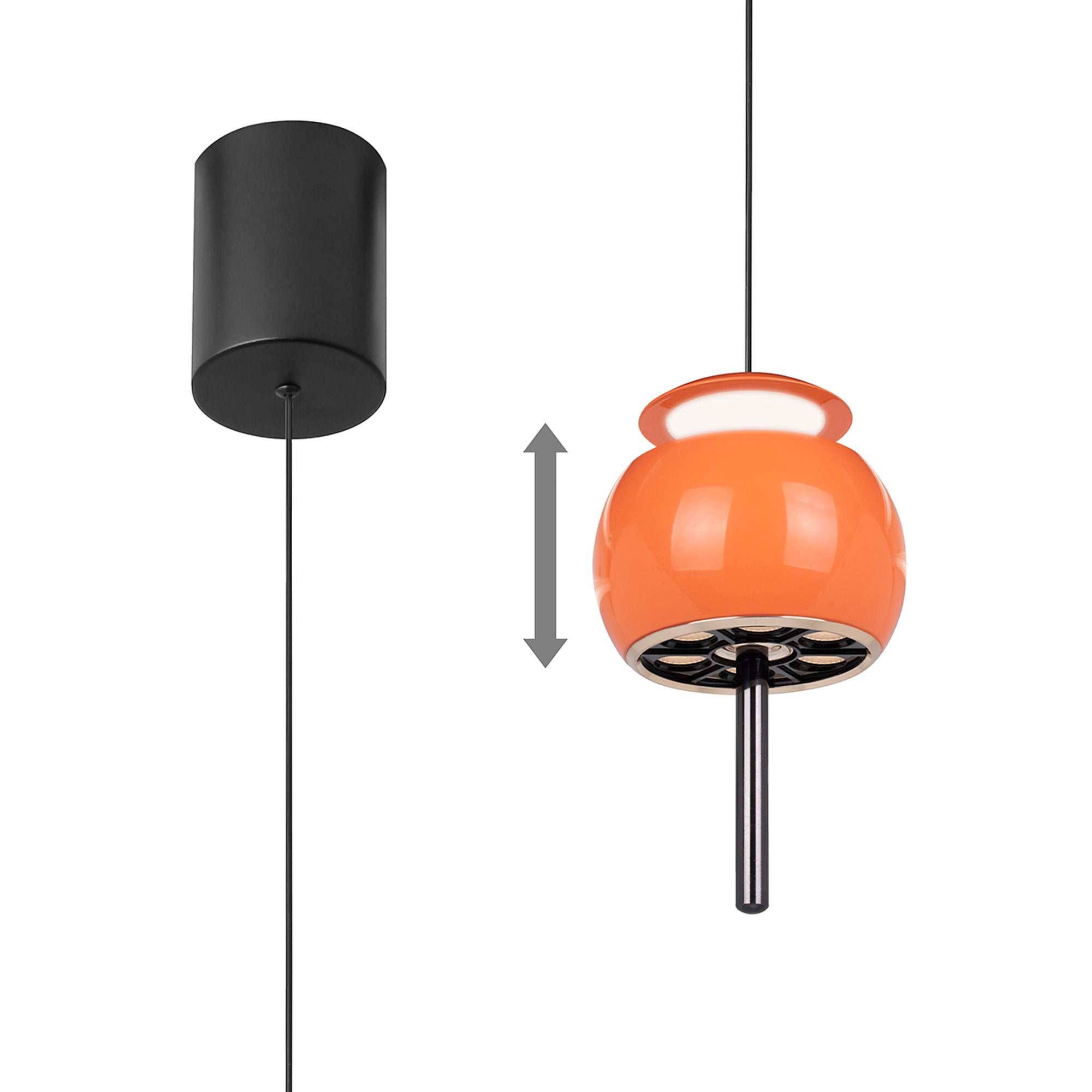 Roller 1Lt Rise & Fall Pendant - Various Colours & Styles