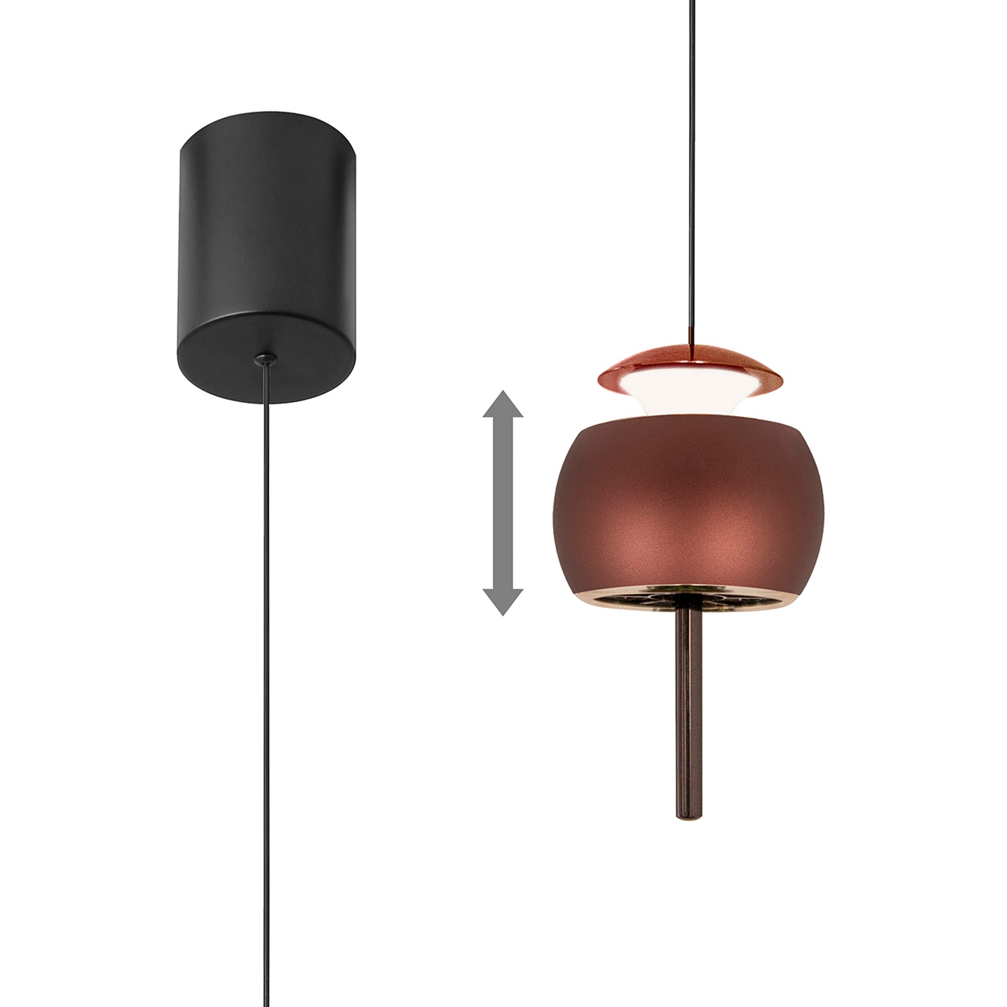 Roller 1Lt Rise & Fall Pendant - Various Colours & Styles