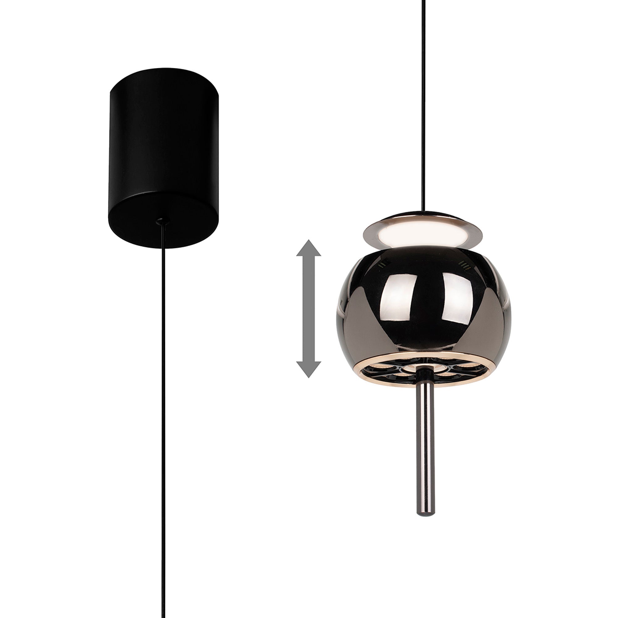 Roller 1Lt Rise & Fall Pendant - Various Colours & Styles