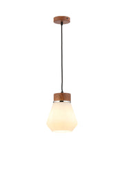 Rome 1 Light Pendant E27, Walnut/Aged Pewter