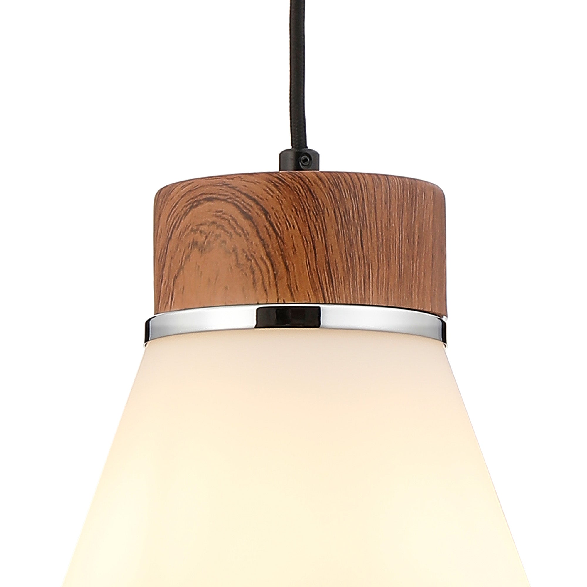 Rome 1 Light Pendant E27, Walnut/Aged Pewter