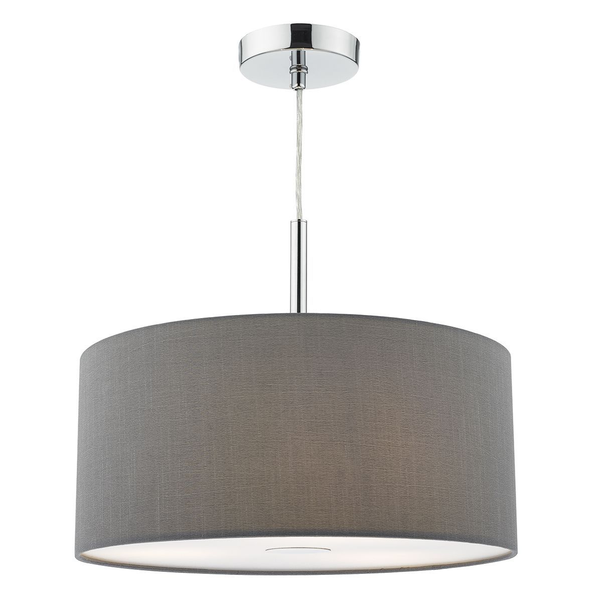 Ronda 3Lt Small Pendant With Shade And Diffuser - Slate Grey Finish