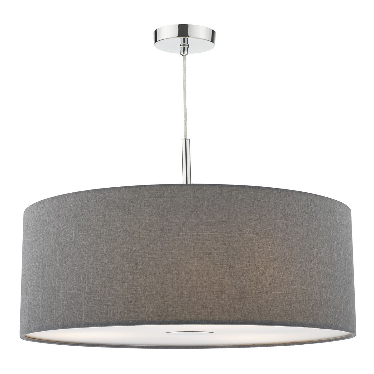 Ronda 3Lt Medium Pendant With Shade And Diffuser - Slate Grey Finish