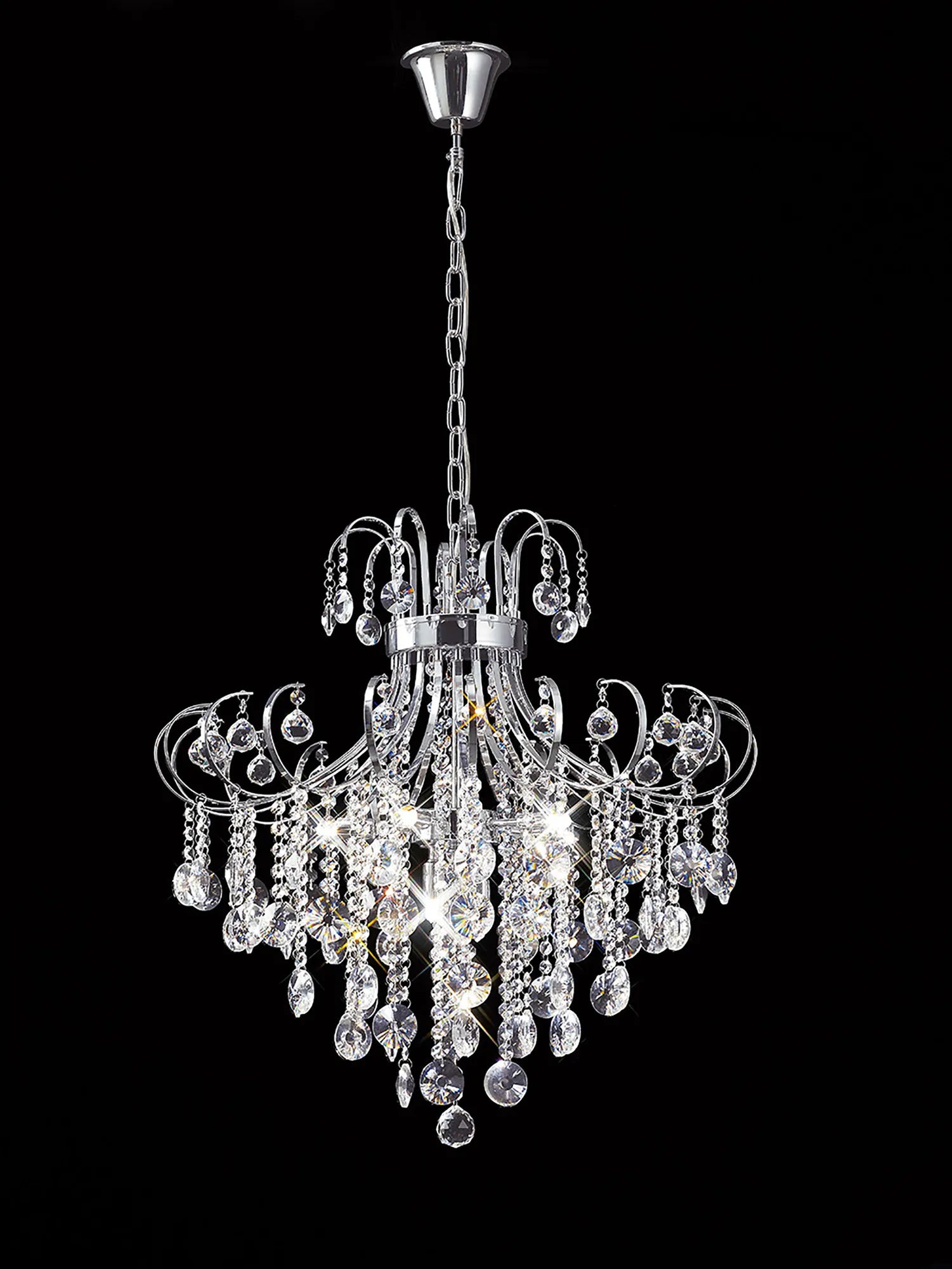 Rosina 7lt 63cm Chandelier-  French Gold/Crystal & Polished Chrome