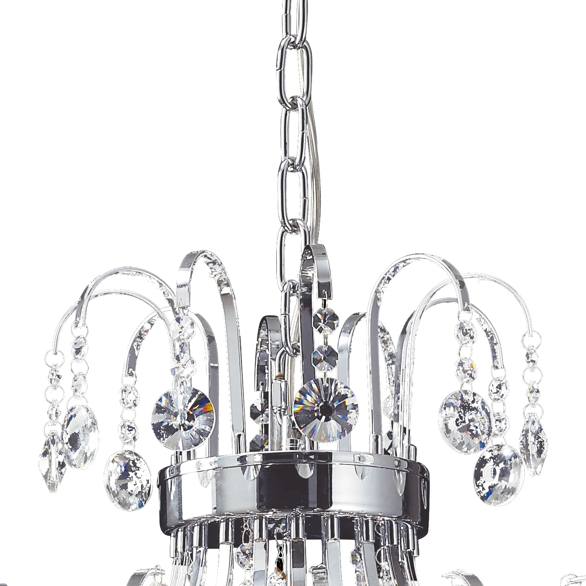 Rosina 7lt 63cm Chandelier-  French Gold/Crystal & Polished Chrome