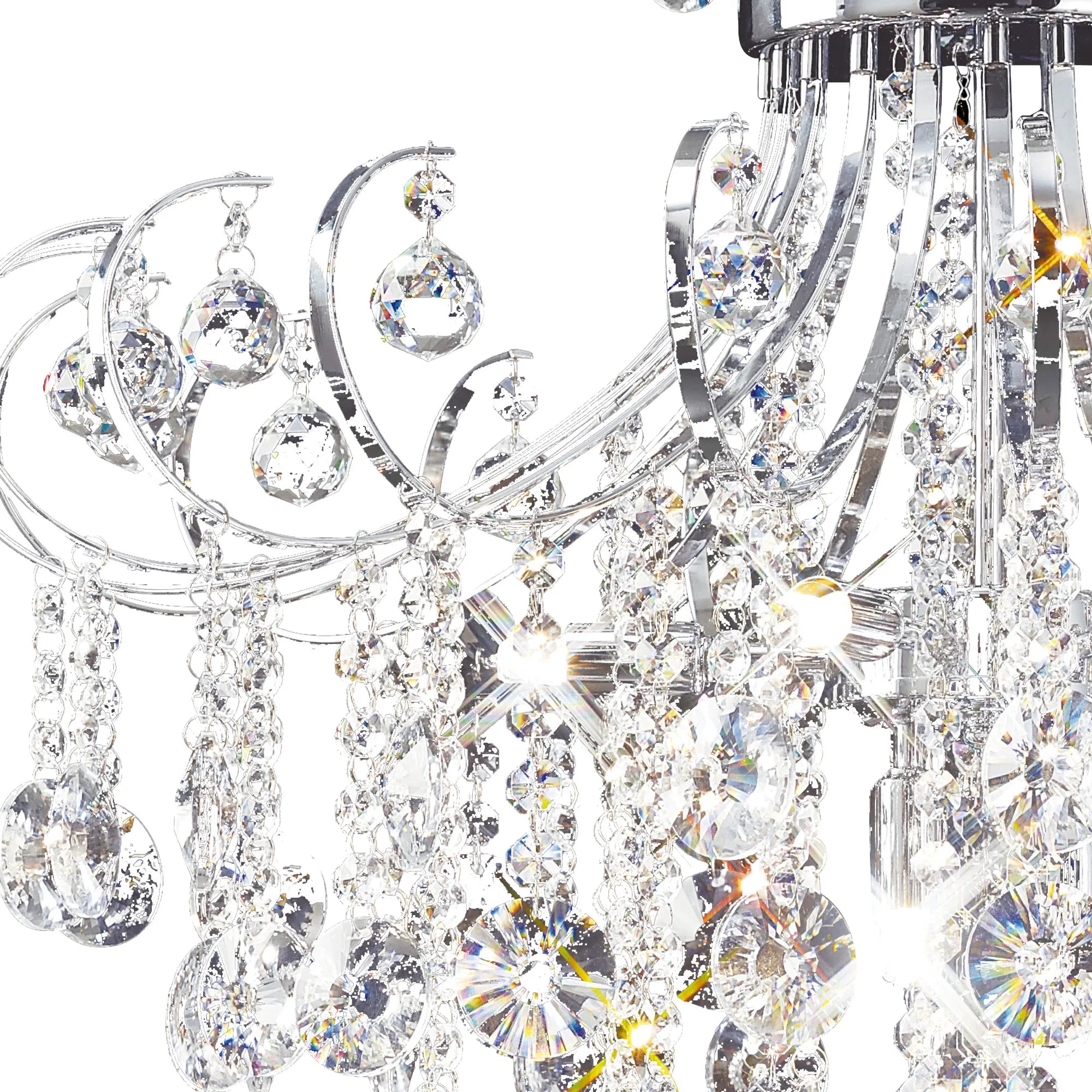 Rosina 7lt 63cm Chandelier-  French Gold/Crystal & Polished Chrome