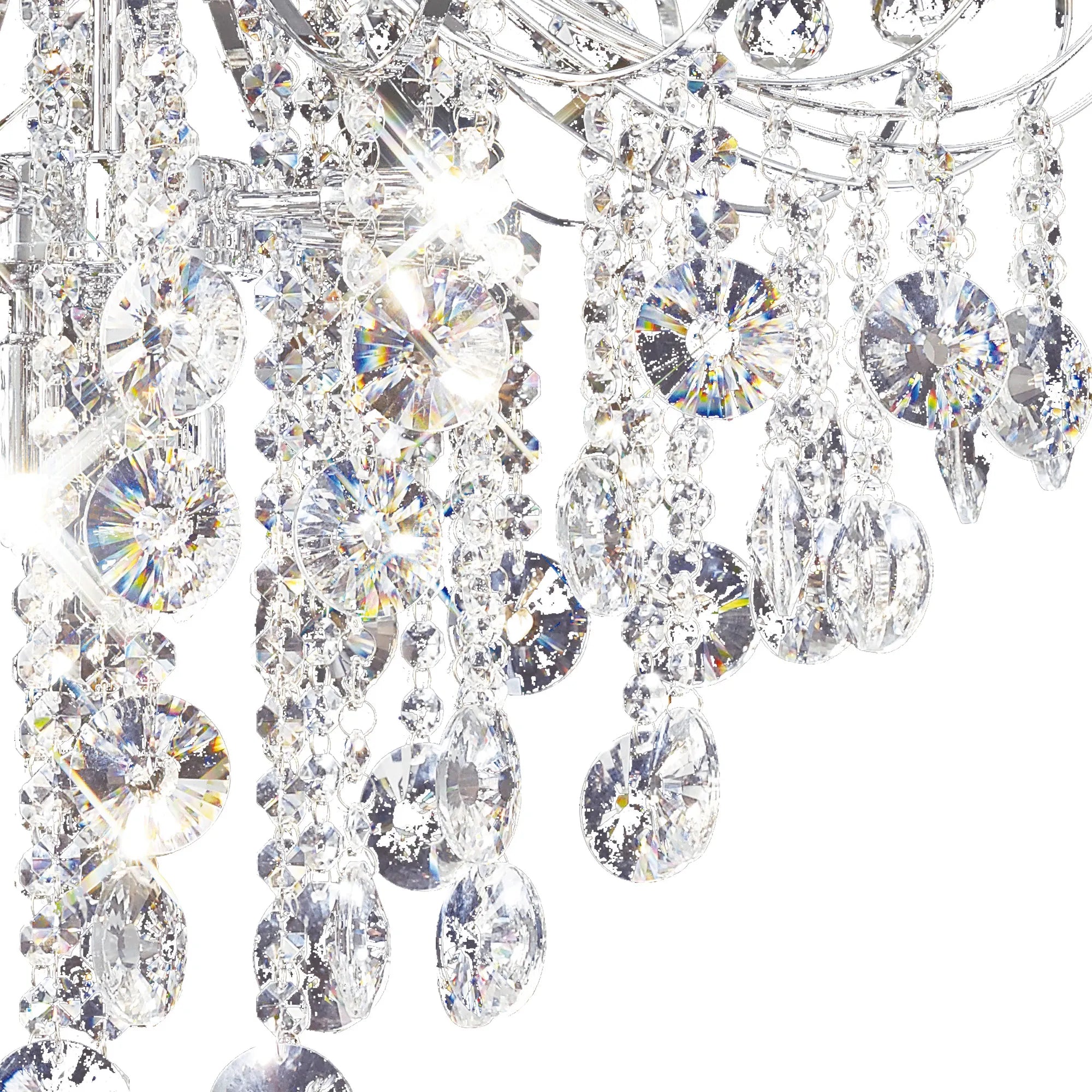 Rosina 7lt 63cm Chandelier-  French Gold/Crystal & Polished Chrome