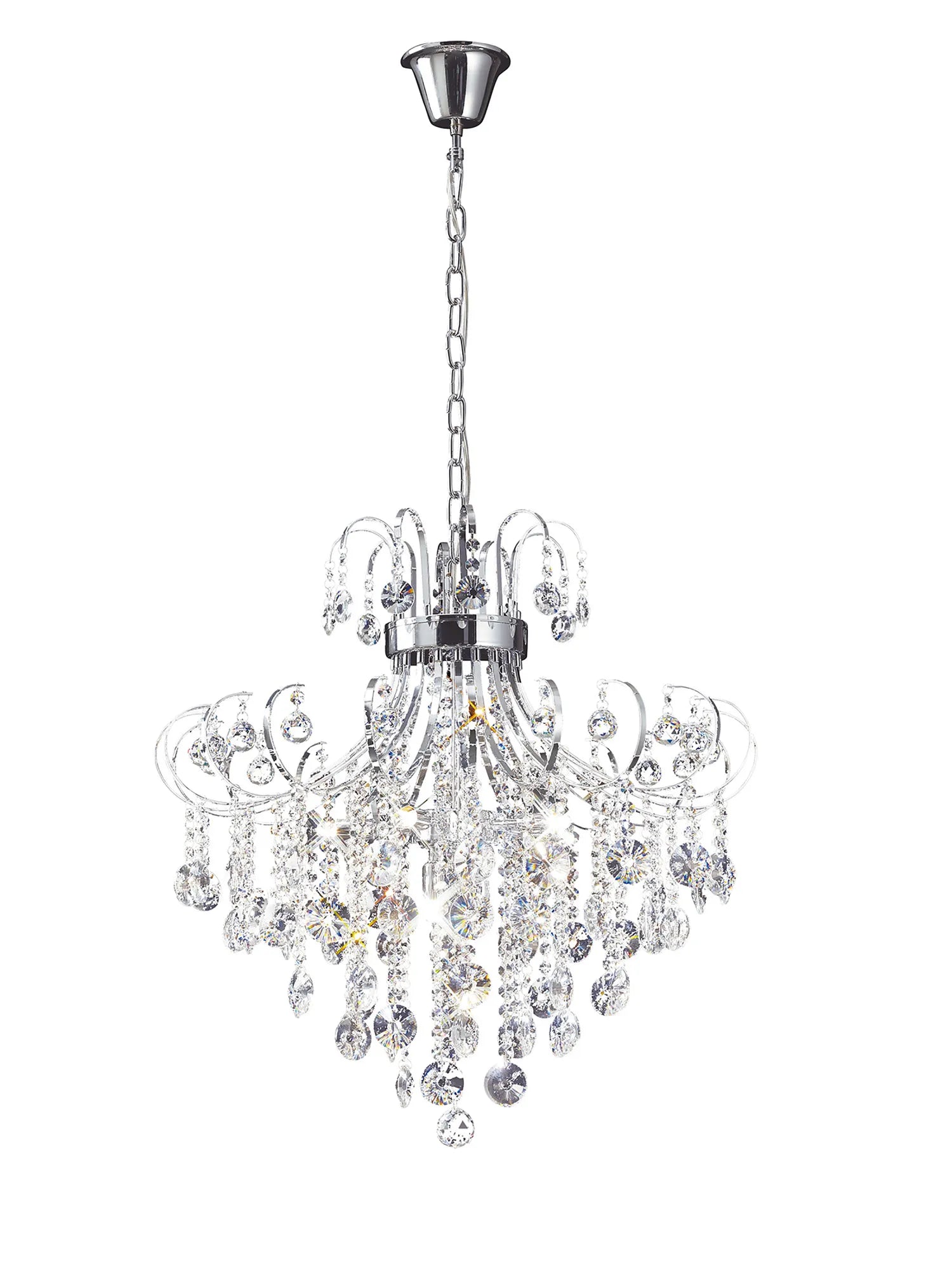 Rosina 7lt 63cm Chandelier-  French Gold/Crystal & Polished Chrome