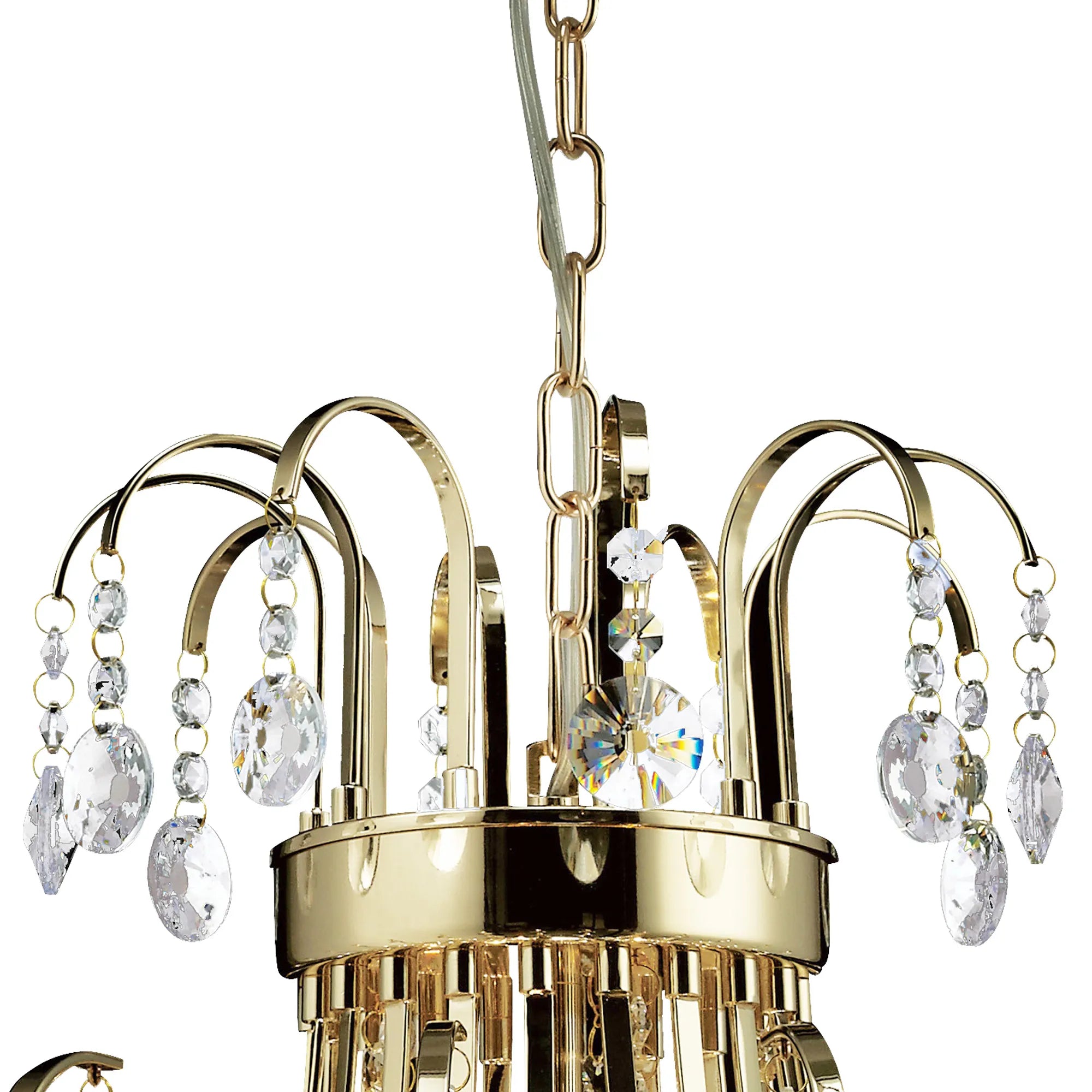 Rosina 7lt 63cm Chandelier-  French Gold/Crystal & Polished Chrome