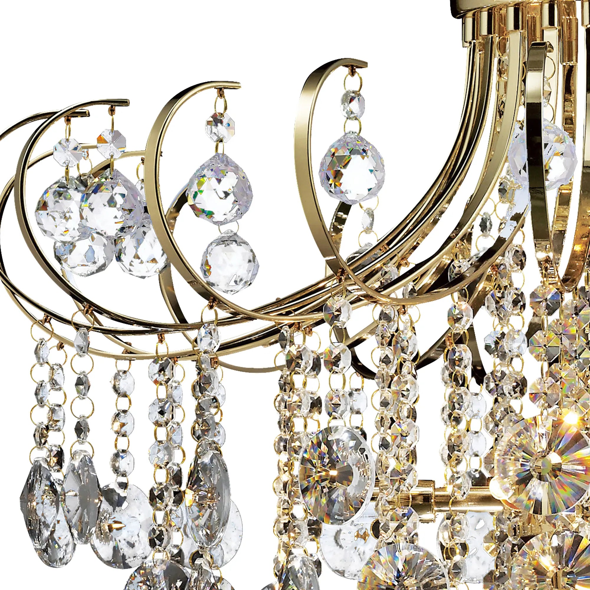 Rosina 7lt 63cm Chandelier-  French Gold/Crystal & Polished Chrome