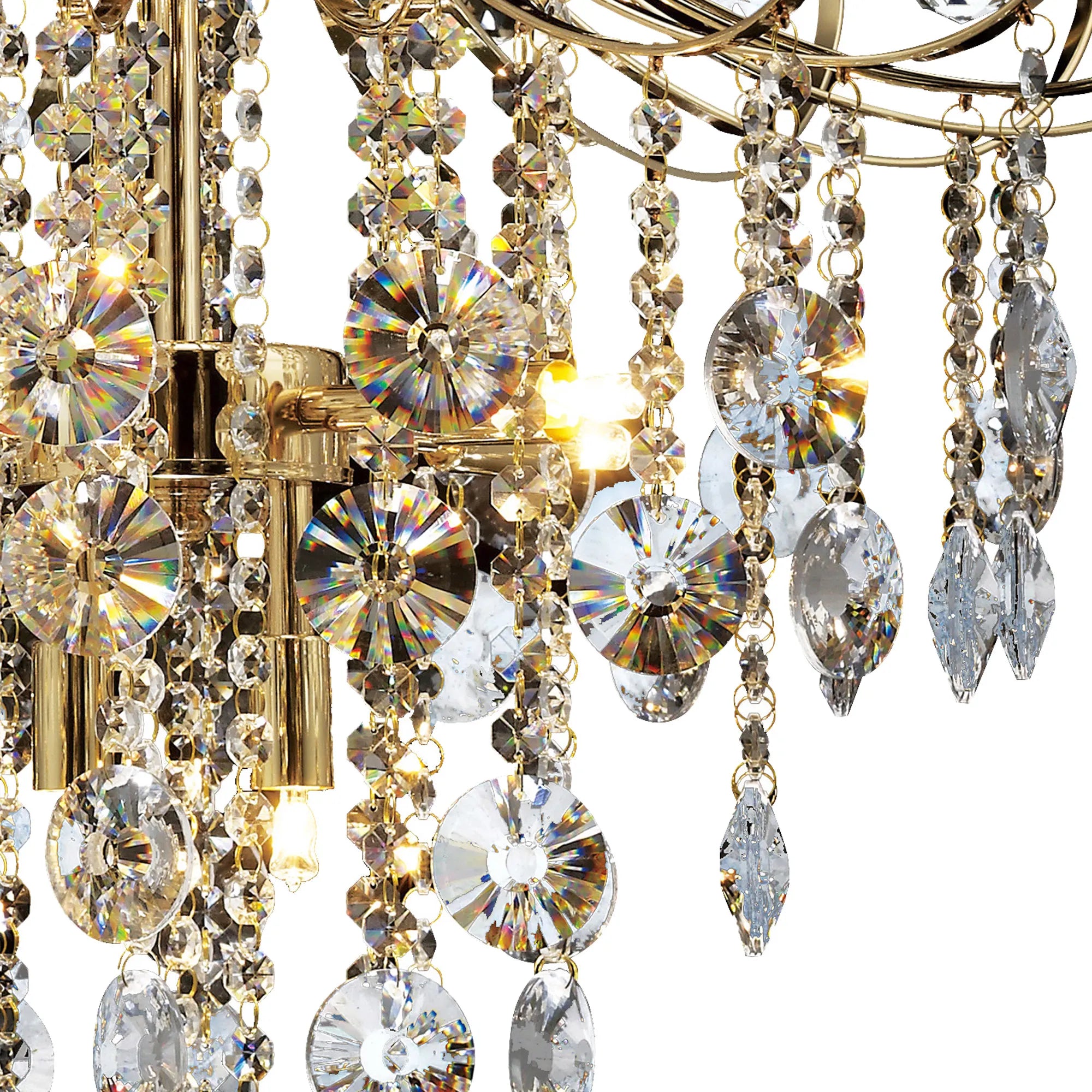 Rosina 7lt 63cm Chandelier-  French Gold/Crystal & Polished Chrome