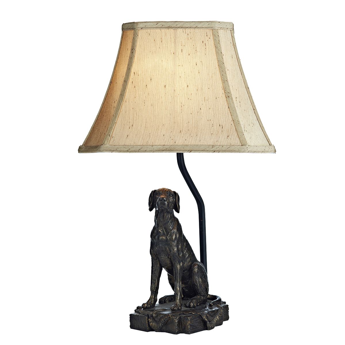 Rover Dog Table Lamp Bronze With Shade