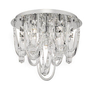 Dar Roxanne 7lt Flush Polished Chrome & Crystal - Cusack Lighting