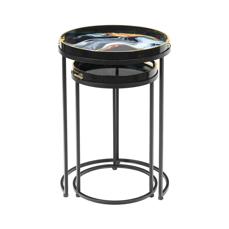 Olin Set of 2 Nesting Tables - Blue