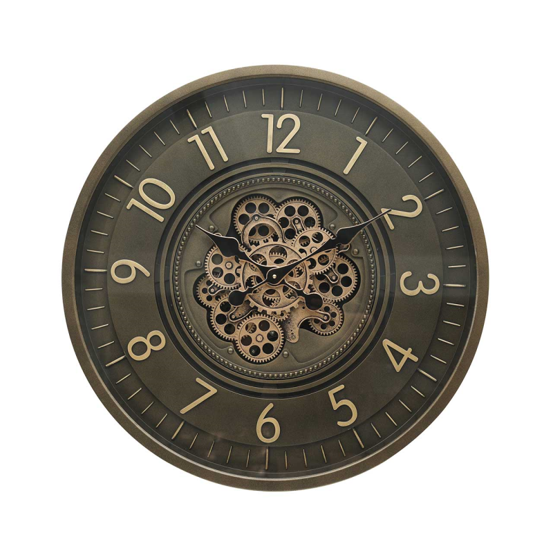 Gears Wall Clock - Brown 66cm