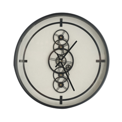 Gears Wall Clock - Black & White 46cm