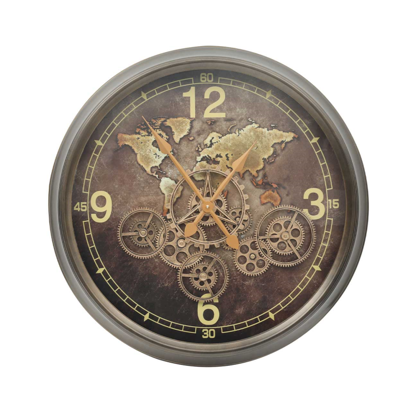 Gears Wall Clock - Coffee Brown 62cm
