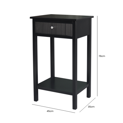 Lindon Wood End Table Black