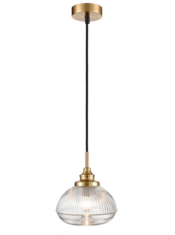 Ruben Glass Pendant Light - Brushed Brass / Satin Nickel