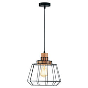 Rulo Black/Chrome/Antique Copper 1Lt Single Pendant