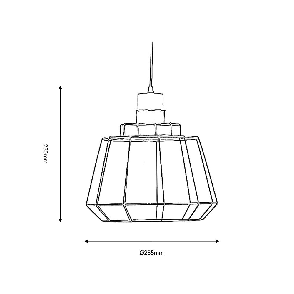 Rulo Black/Chrome/Antique Copper 1Lt Single Pendant