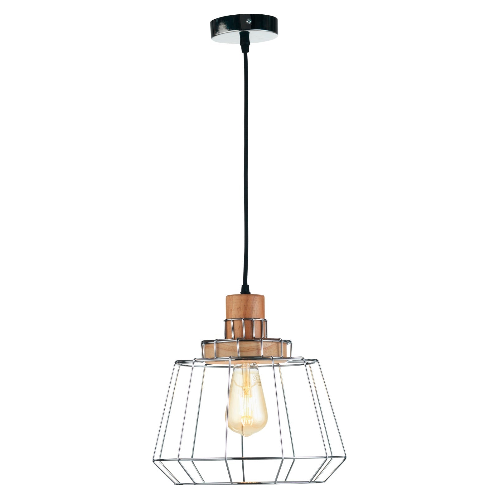 Rulo Black/Chrome/Antique Copper 1Lt Single Pendant