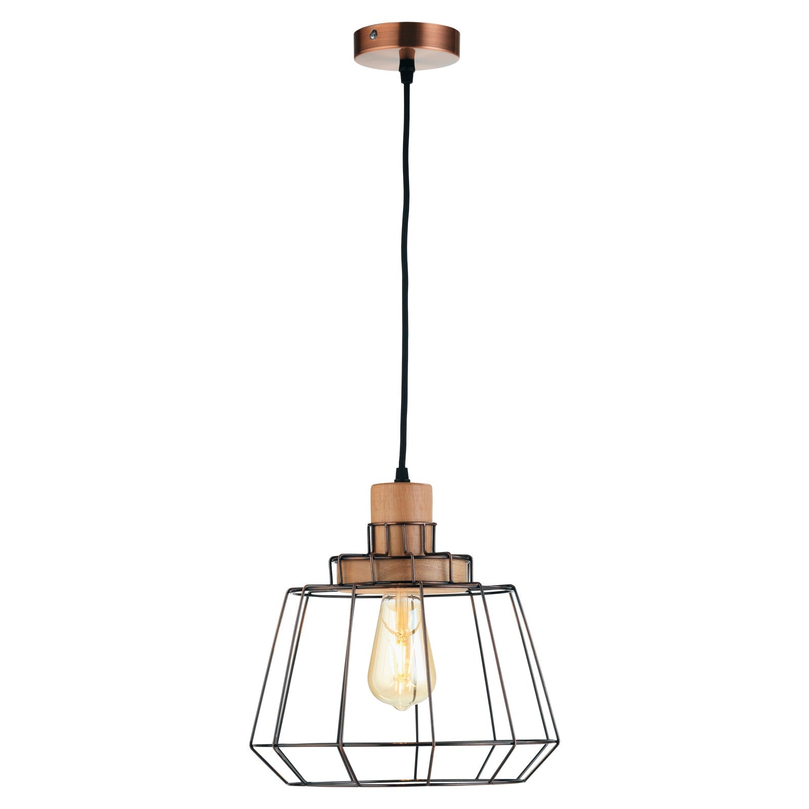 Rulo Black/Chrome/Antique Copper 1Lt Single Pendant