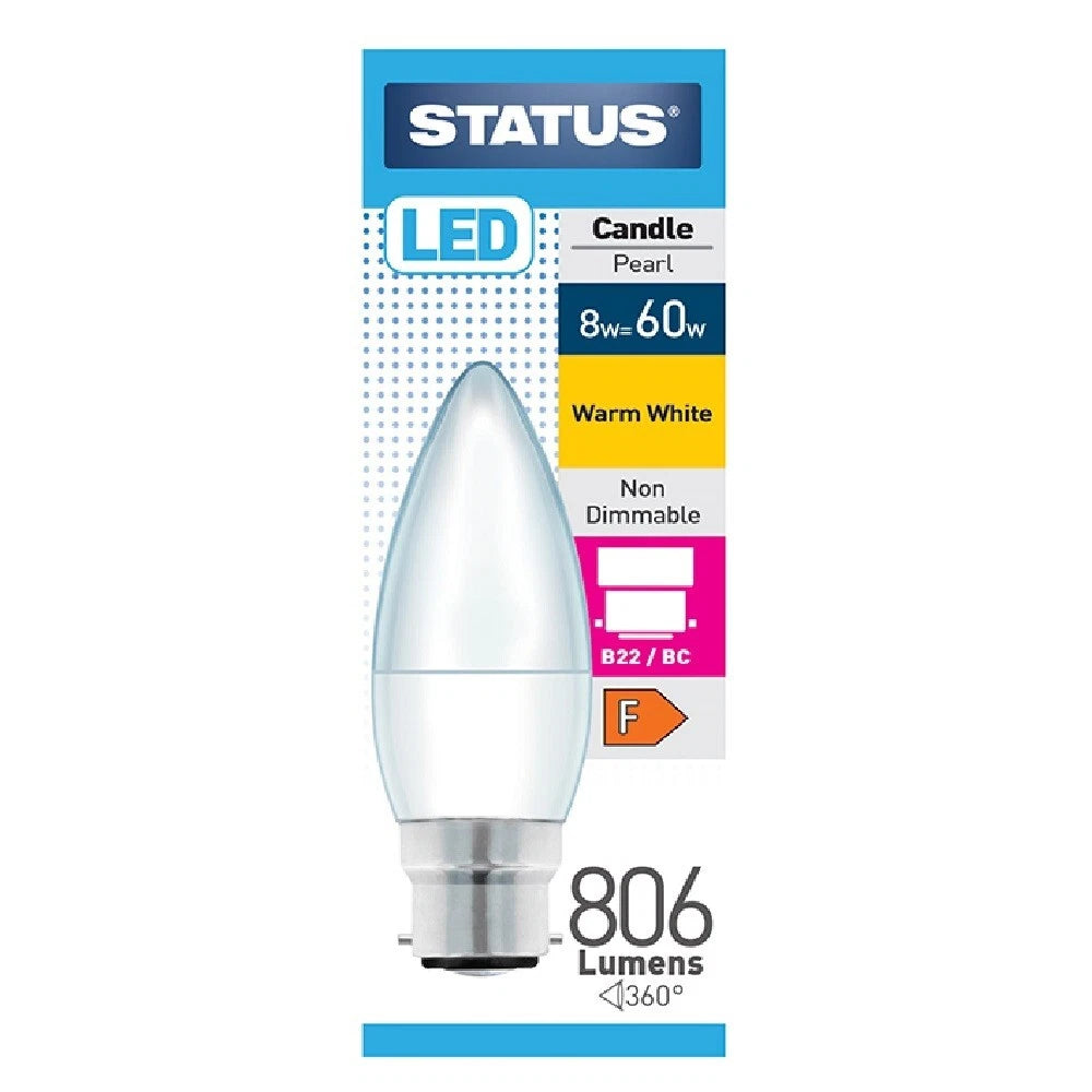 Status B22 LED NonDim Warm White Bulb