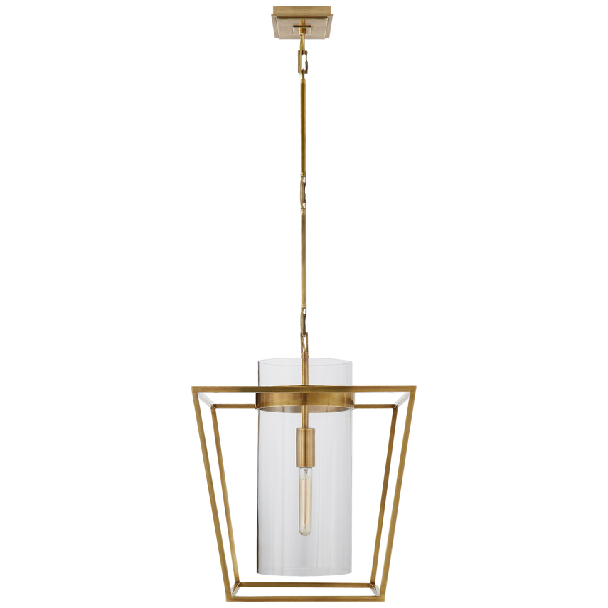 Presidio Small Lantern- Antique Brass/ Polished Nickel