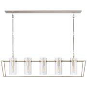 Presidio Large Linear Lantern- Polished Nickel/ Antique Brass