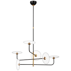 Calvino Arched Chandelier- Hand Rubbed Antique Brass & Aged Iron Finish